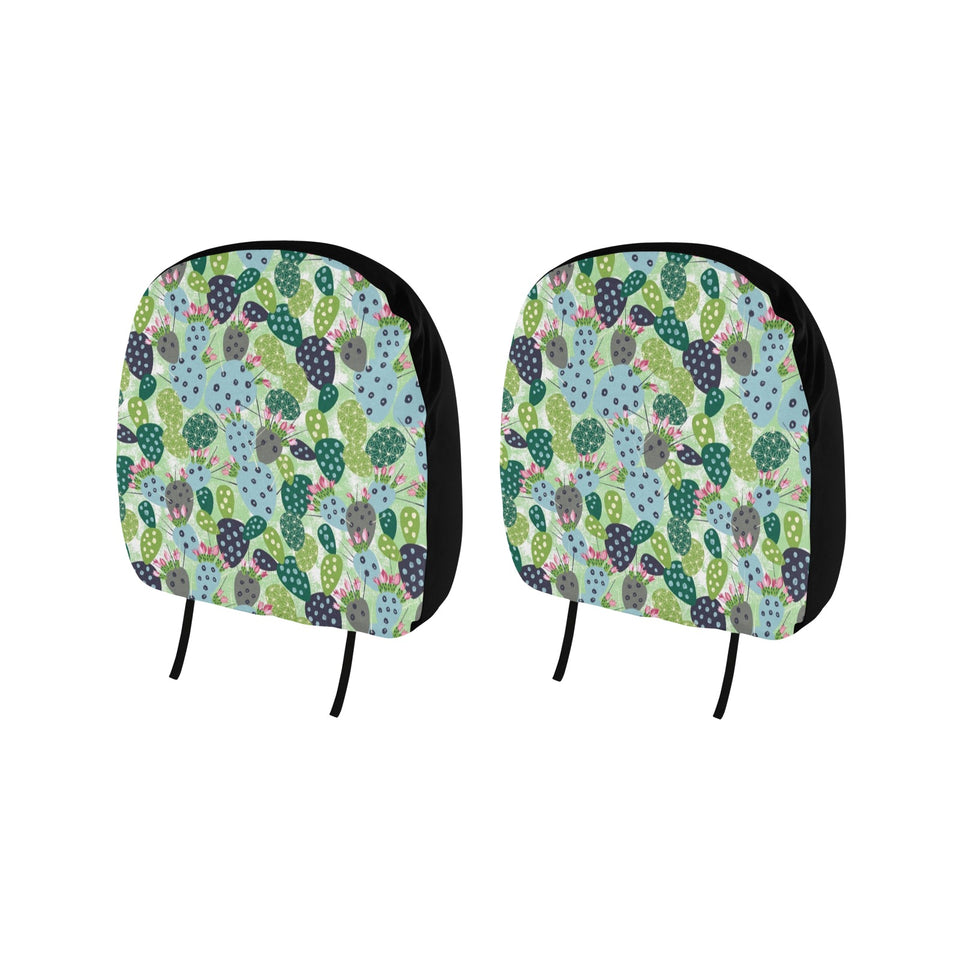 Cactus Pattern Background Car Headrest Cover