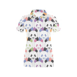 Colorful Panda Pattern Women's All Over Print Polo Shirt