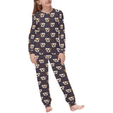 English Bulldog Pattern Print Design 03 Kids' Boys' Girls' All Over Print Pajama Set