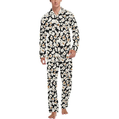 Popcorn Pattern Print Design 02 Men's Long Pajama Set