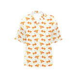 Goldfish Pattern Print Design 03 Women's All Over Print Hawaiian Shirt