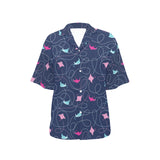 Stingray Pattern Print Design 05 Women's All Over Print Hawaiian Shirt