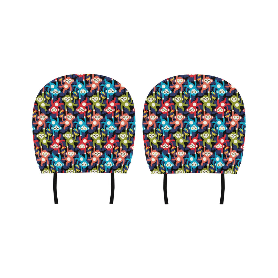 Colorful Monkey Pattern Car Headrest Cover