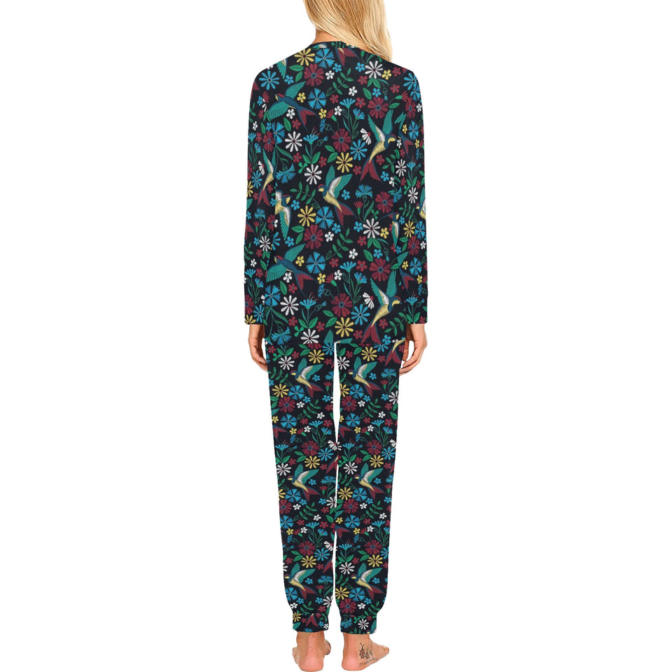 Swallow Pattern Print Design 04 Women's All Over Print Pajama Set