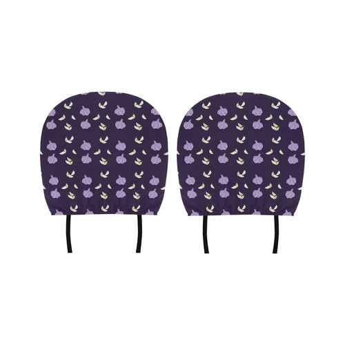 Garlic Pattern Background Theme Car Headrest Cover