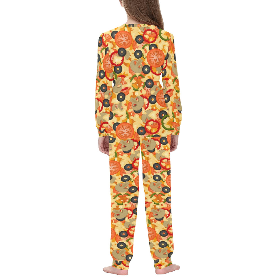 Pizza Texture Pattern Kids' Boys' Girls' All Over Print Pajama Set