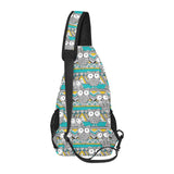 Owl Pattern Green Background All Over Print Chest Bag