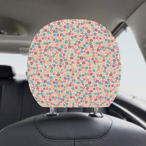 Colorful Coffee Bean Pattern Car Headrest Cover