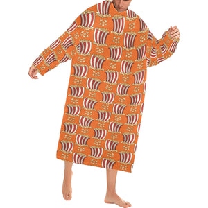 Popcorn Pattern Print Design 05 Blanket Robe with Sleeves