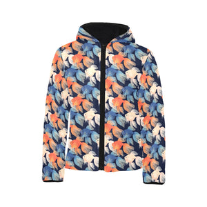 Goldfish Pattern Print Design 04 Kids' Boys' Girls' Padded Hooded Jacket