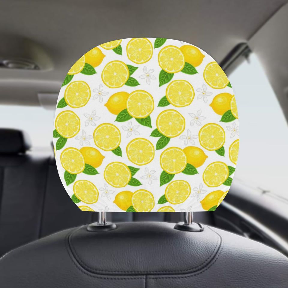 Lemon Flower Pattern Car Headrest Cover