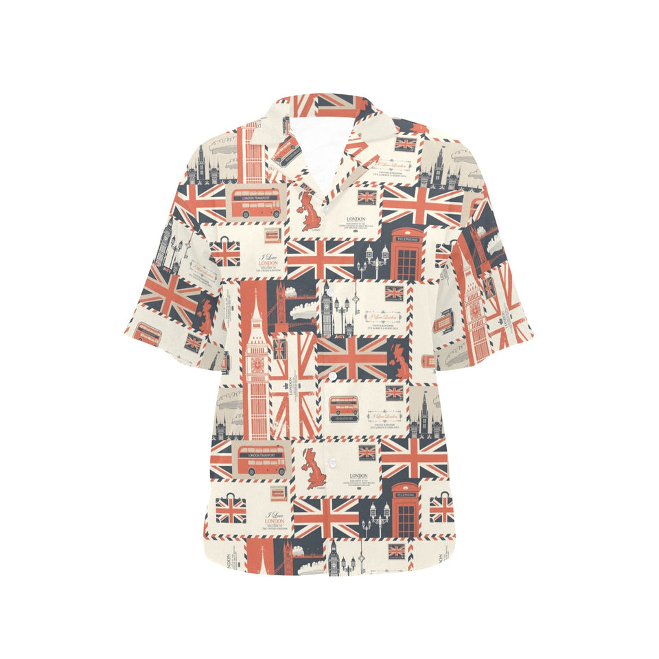 British Pattern Print Design 04 Women's All Over Print Hawaiian Shirt