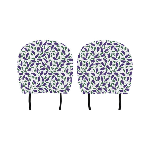 Eggplant Pattern Print Design 05 Car Headrest Cover