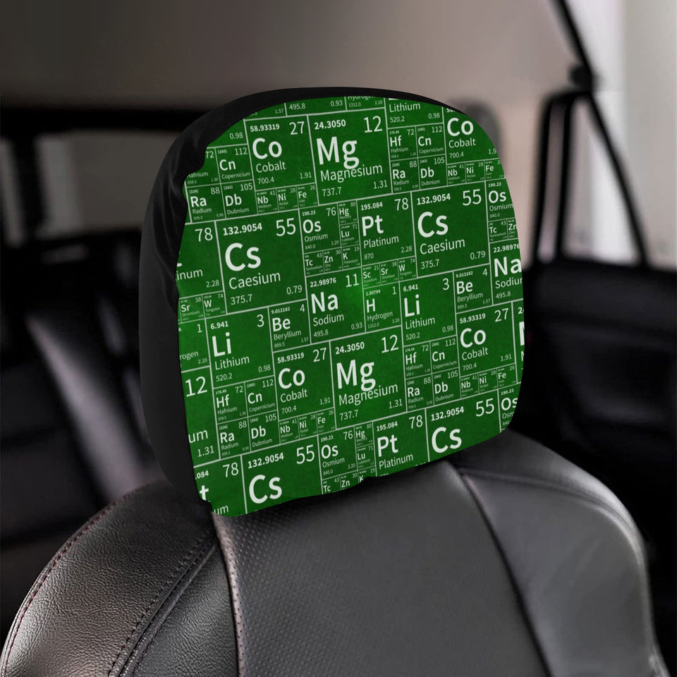 Chemistry Periodic Table Pattern Print Design 04 Car Headrest Cover