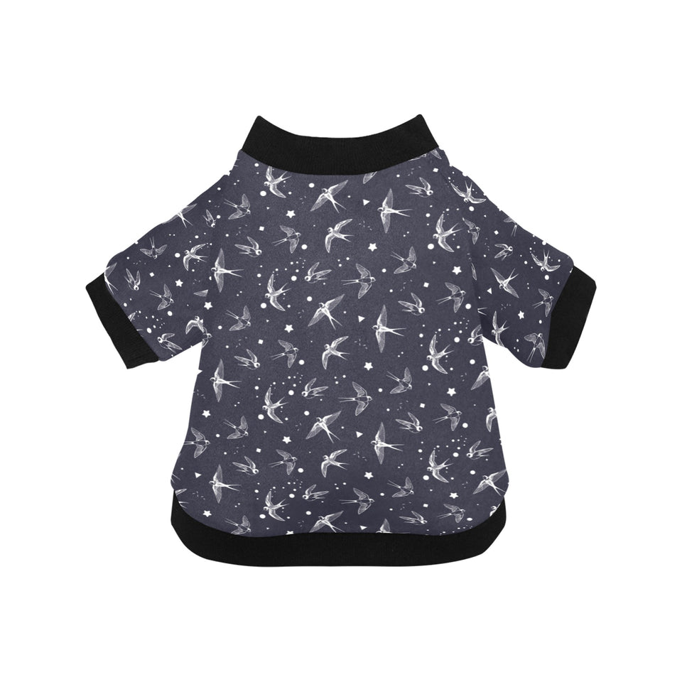 Swallow Pattern Print Design 02 All Over Print Pet Dog Round Neck Fuzzy Shirt