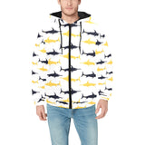 Swordfish Pattern Print Design 05 Men's Padded Hooded Jacket(ModelH42)