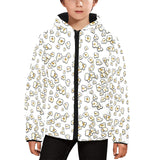 Popcorn Pattern Print Design 04 Kids' Boys' Girls' Padded Hooded Jacket