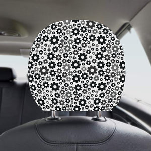 Gear Pattern Print Design 01 Car Headrest Cover