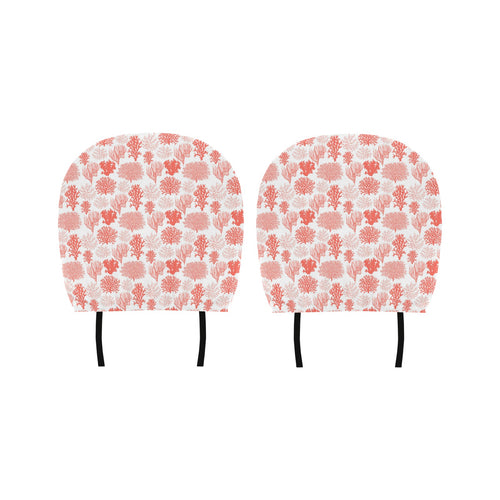 Coral Reef Pattern Print Design 05 Car Headrest Cover