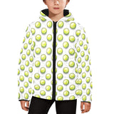 Tennis Pattern Print Design 05 Kids' Boys' Girls' Padded Hooded Jacket