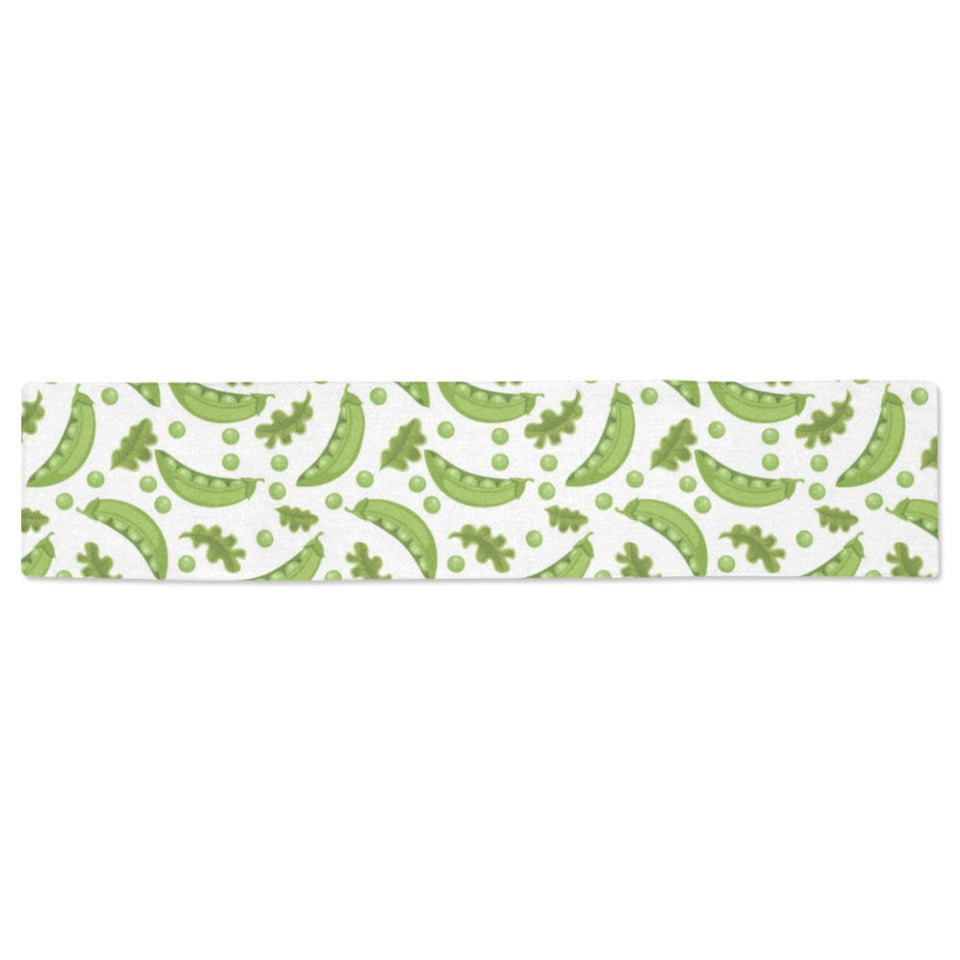 Green Peas Pattern Print Design 02 Table Runner