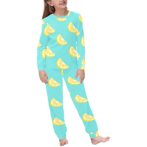 Lemon Theme Pattern Kids' Boys' Girls' All Over Print Pajama Set