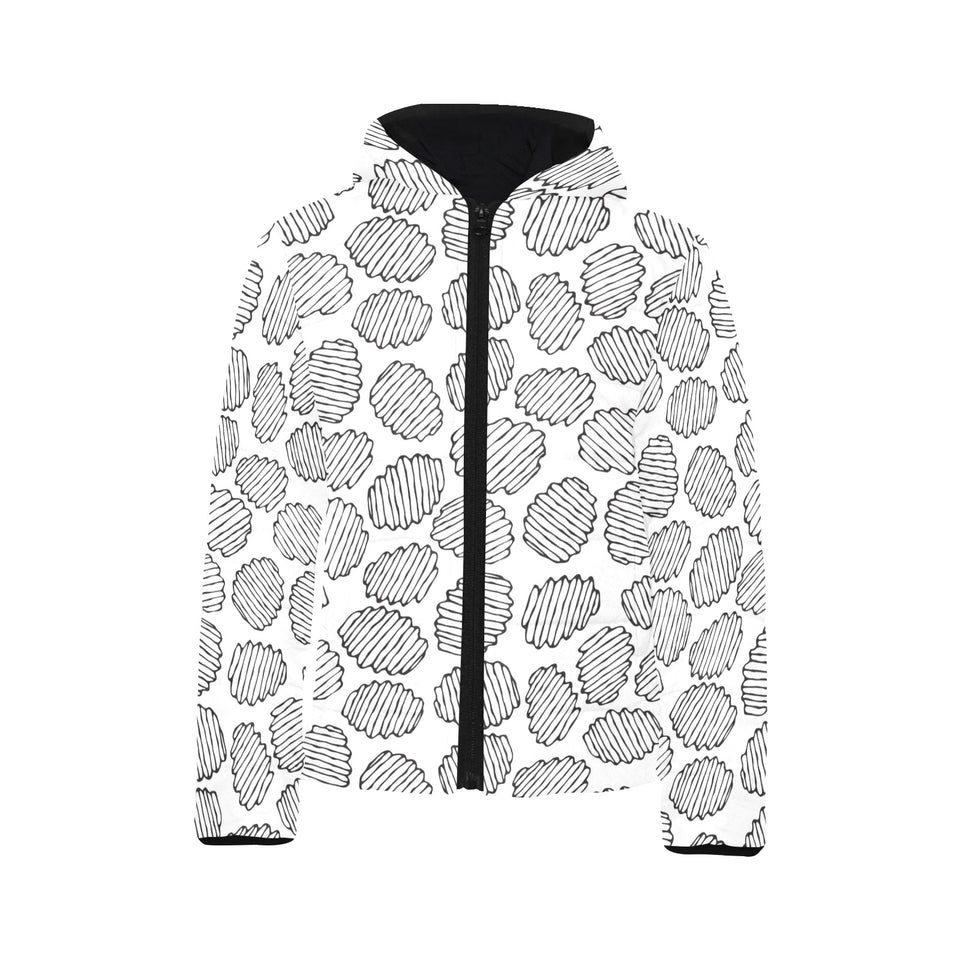 Potato Chips Pattern Print Design 03 Kids' Boys' Girls' Padded Hooded Jacket