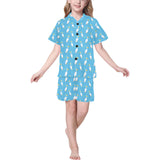 Pelican Pattern Print Design 02 Kids' Boys' Girls' V-Neck Short Pajama Set