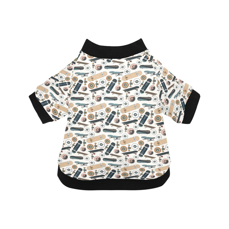 Skate Board Pattern Print Design 01 All Over Print Pet Dog Round Neck Fuzzy Shirt