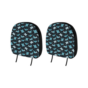 Stingray Pattern Print Design 04 Car Headrest Cover