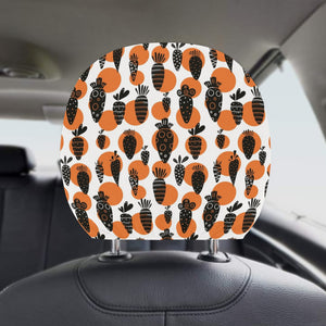 Carrot Pattern Print Design 02 Car Headrest Cover