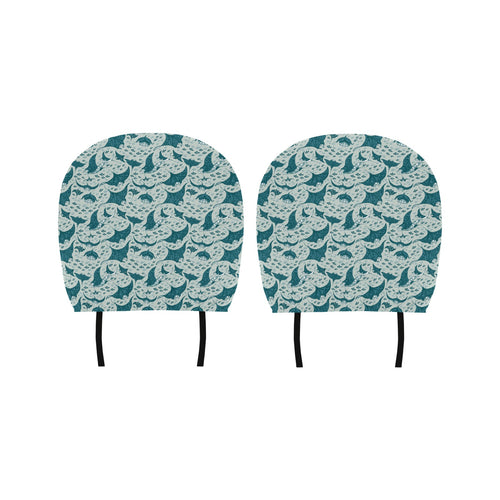 Stingray Pattern Print Design 01 Car Headrest Cover