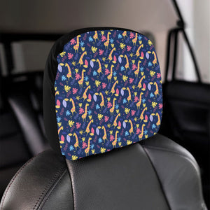 Giraffe Pattern Print Design 04 Car Headrest Cover