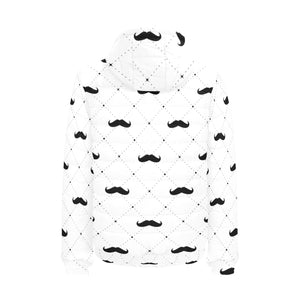 Mustache Beard Pattern Print Design 04 Men's Padded Hooded Jacket(ModelH42)