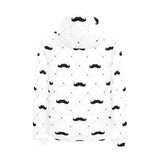 Mustache Beard Pattern Print Design 04 Men's Padded Hooded Jacket(ModelH42)