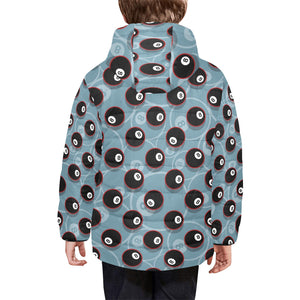 Billiard Ball Pattern Print Design 01 Kids' Boys' Girls' Padded Hooded Jacket