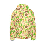 Hedgehog Pattern Print Design 02 Kids' Boys' Girls' Padded Hooded Jacket