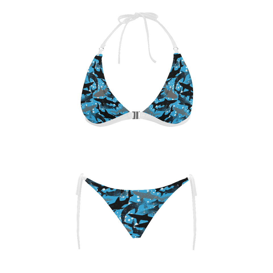 Shark Pattern Background Sexy Bikinis Two-Pieces Swimsuits