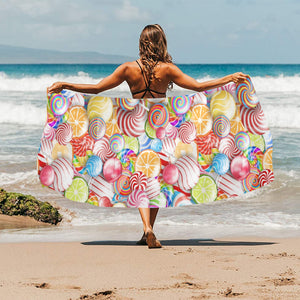 Candy Lollipop Pattern Beach Towel