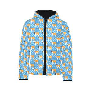 English Bulldog Pattern Print Design 04 Kids' Boys' Girls' Padded Hooded Jacket