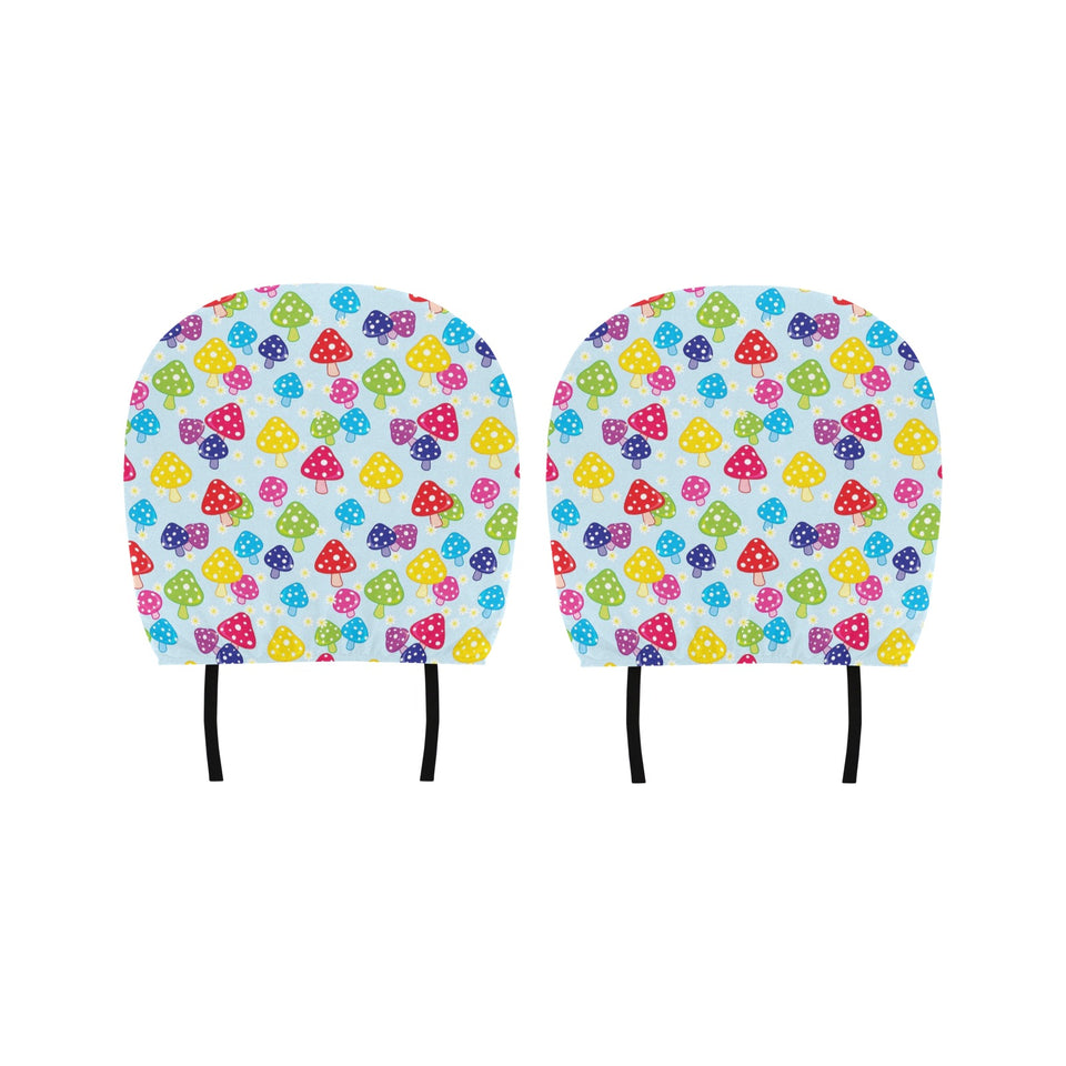 Colorful Mushroom Pattern Car Headrest Cover