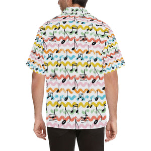 Music Notes Pattern Print Design 01 Men's All Over Print Hawaiian Shirt (Model T58)
