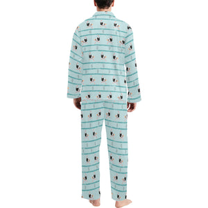 Ostrich Pattern Print Design 04 Men's Long Pajama Set