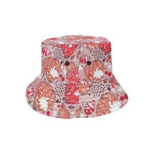 Red Pink Hot Air Balloon Pattern Unisex Bucket Hat