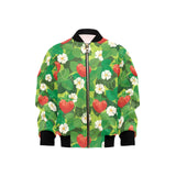 Strawberry Leaves Pattern Kids' Boys' Girls' Bomber Jacket