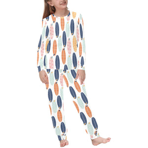 Surfboard Pattern Print Design 04 Kids' Boys' Girls' All Over Print Pajama Set