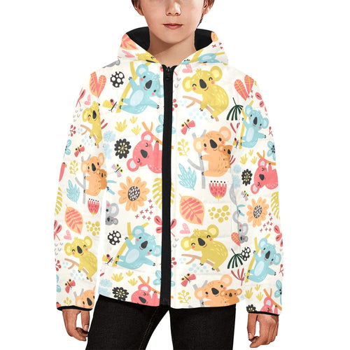 Cute Koala Pattern Kids' Boys' Girls' Padded Hooded Jacket