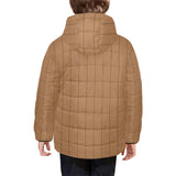 Wood Printed Pattern Print Design 03 Kids' Boys' Girls' Padded Hooded Jacket