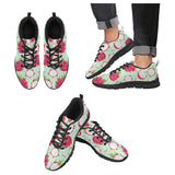 Dragon Fruit Pattern Green Background Men's Sneakers Black