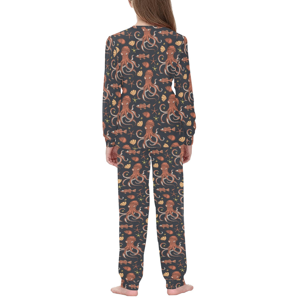 Octopus Pattern Kids' Boys' Girls' All Over Print Pajama Set